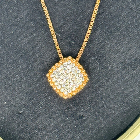 LINKS OF LONDON 18K Rose Gold Vermeil Pure Square  Necklace NIB - Picture 3 of 11